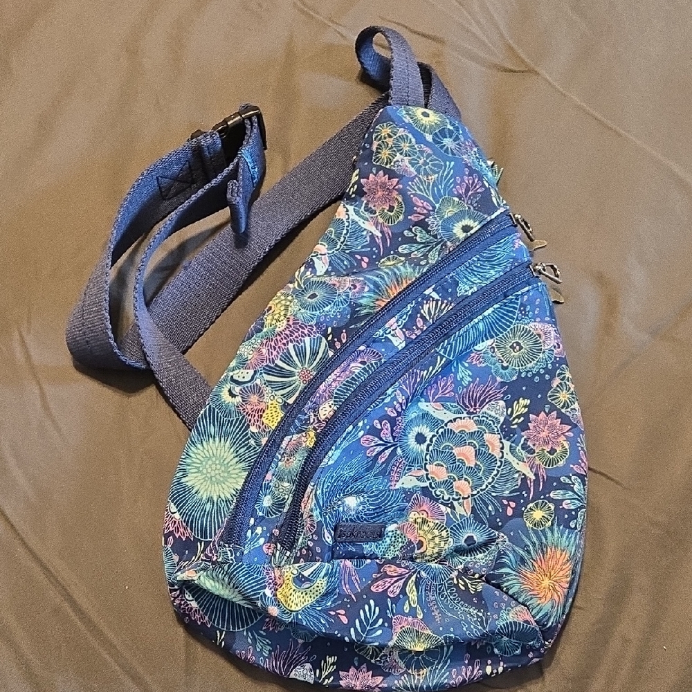 Sakroots Multicolor Floral Sling Backpack